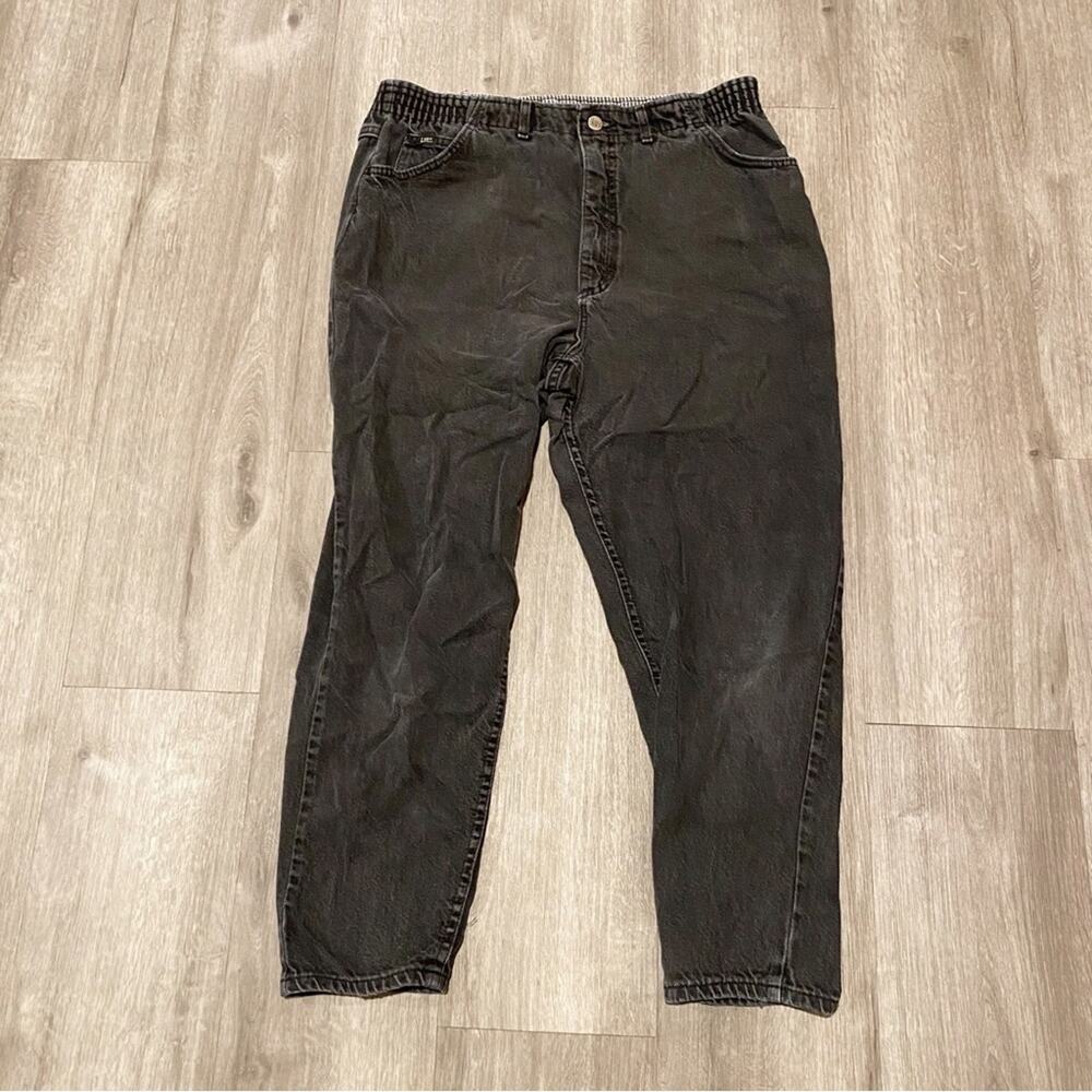 Lee Black Straight Leg Jeans Women’s 18P Petite Stonewash Denim